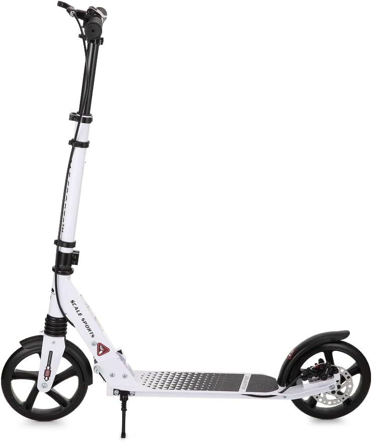 Scale Sports - Folding Kick Scooter for Adults | White