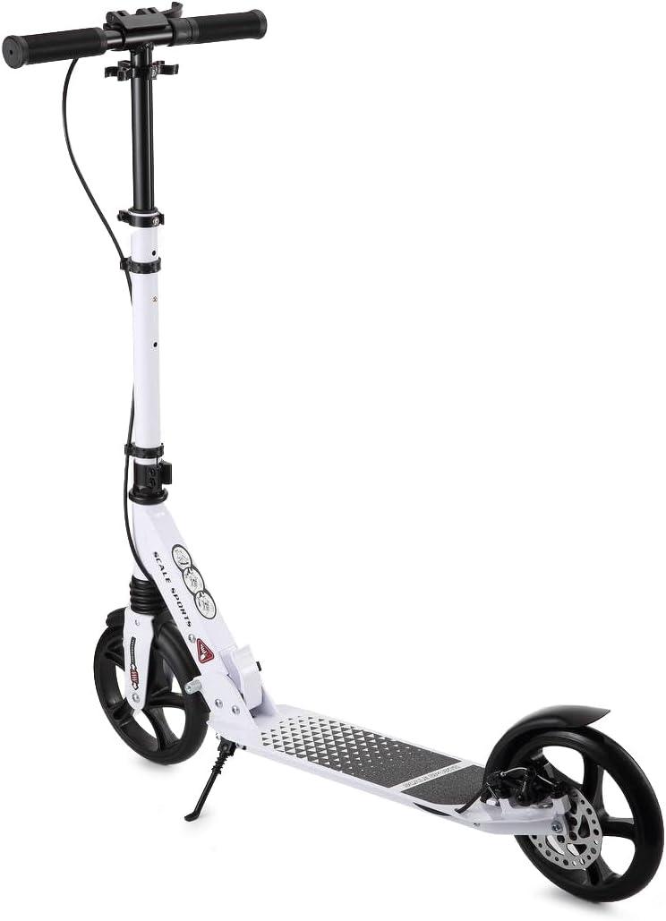 Scale Sports - Folding Kick Scooter for Adults | White