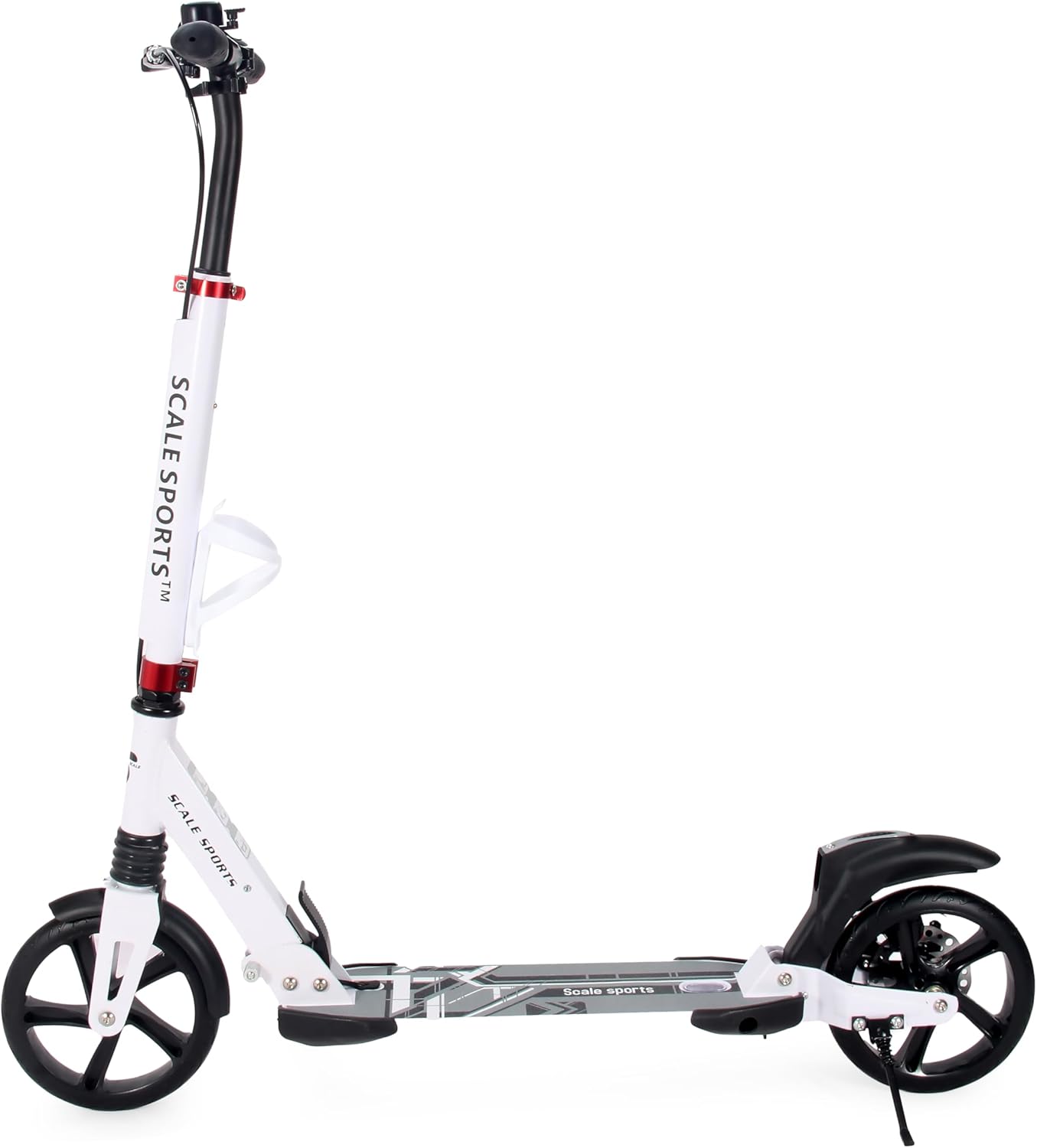 Scale Sports -Two Wheeled Folding 3 size Adjustable Kick Scooter for Kids | White