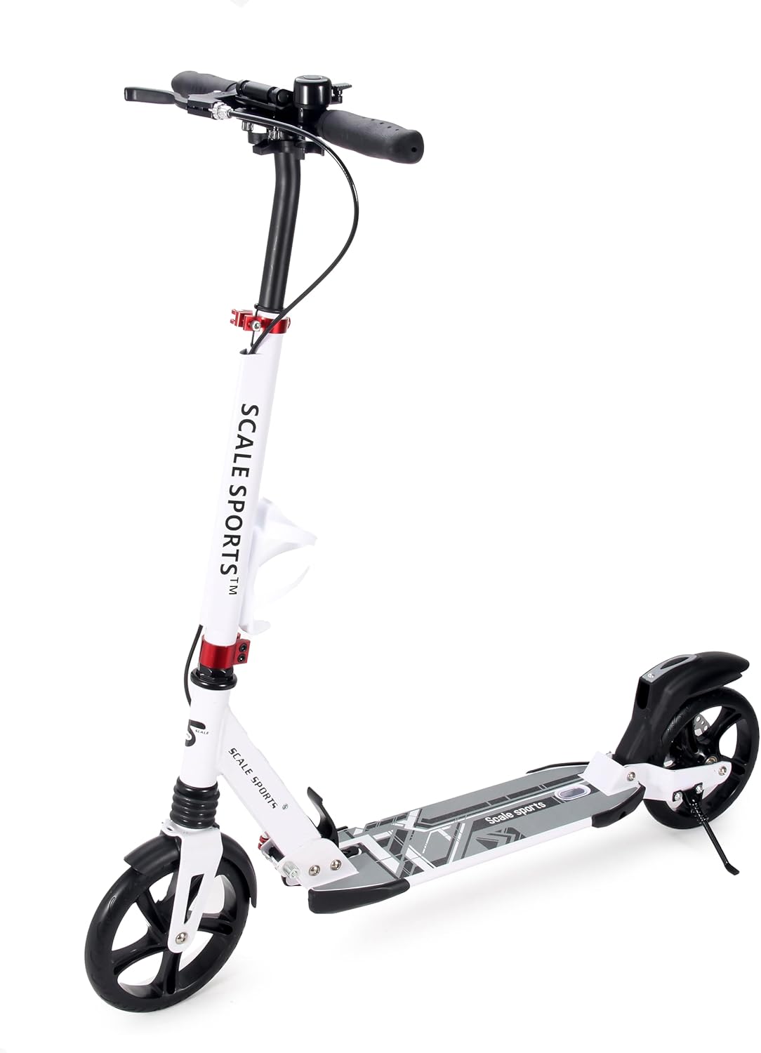 Scale Sports -Two Wheeled Folding 3 size Adjustable Kick Scooter for Kids | White