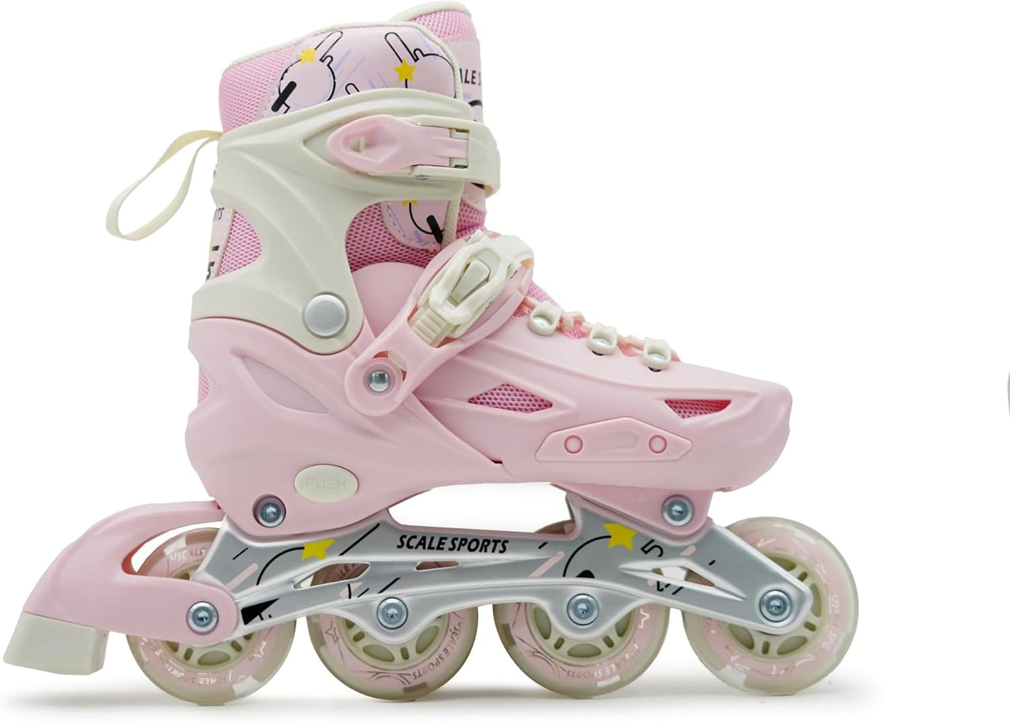 Scale Sports Adjustable Roller Skates with Light-Up Wheels | Pink
