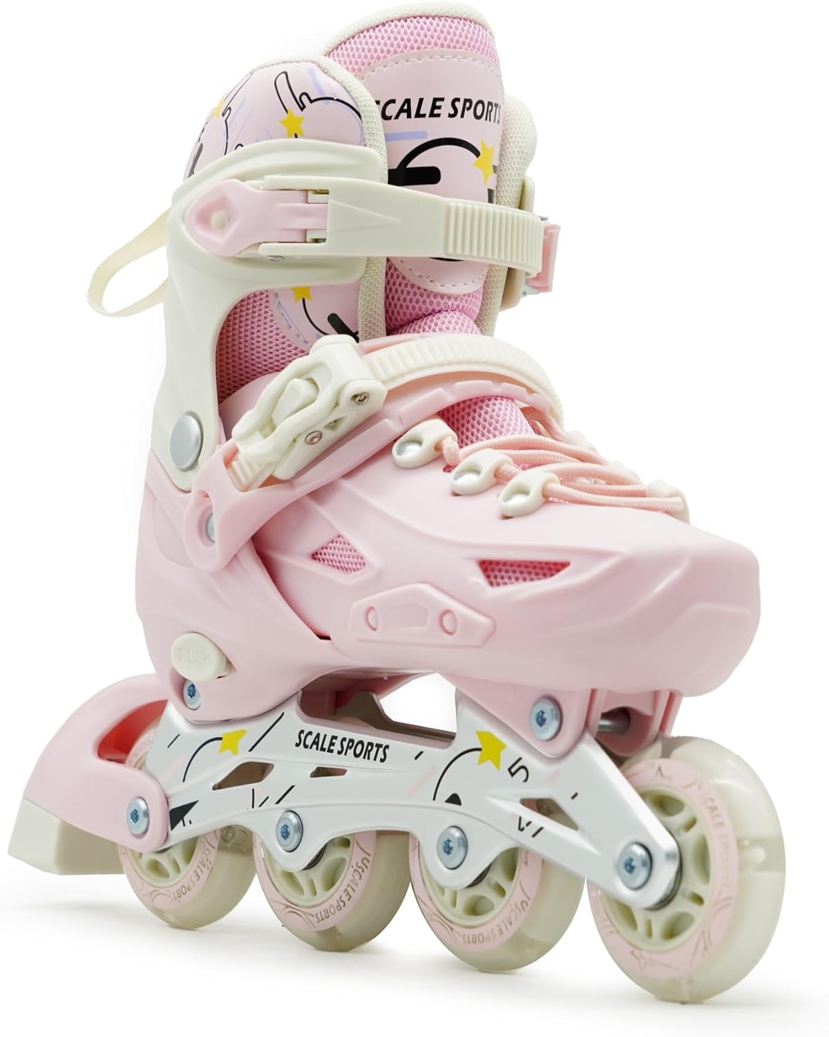 Scale Sports Adjustable Roller Skates with Light-Up Wheels | Pink