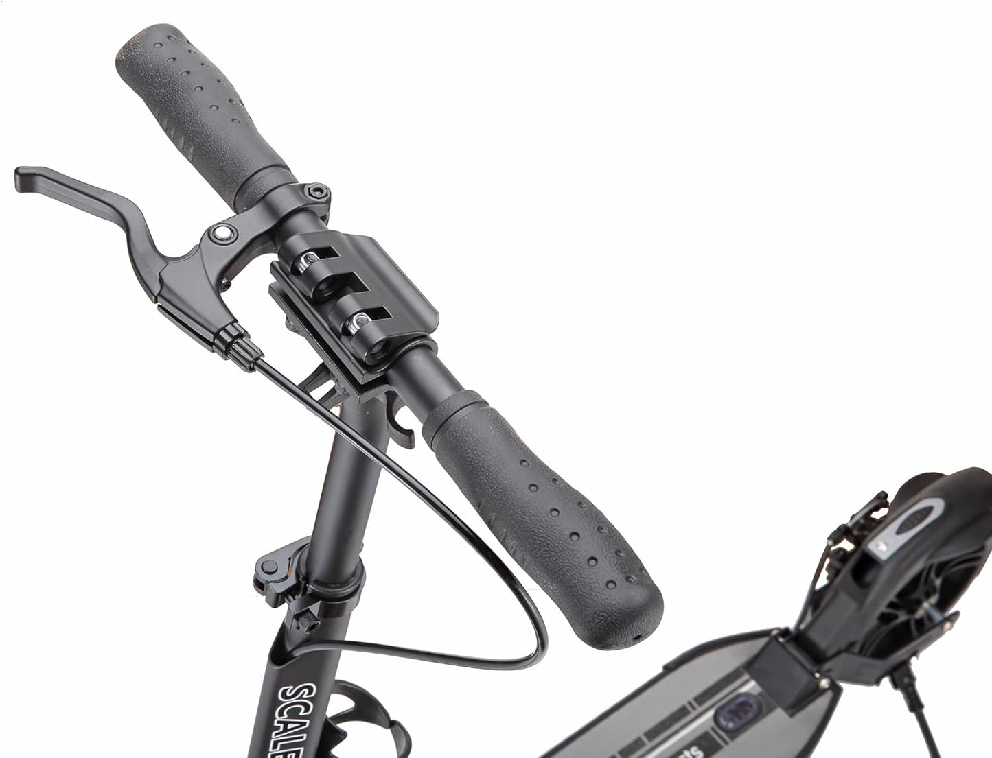 Scale Sports Black Kick Scooter – Folding, Adjustable for Kids & Adults, Disc Brake, Dual Suspension, 200mm Wheels