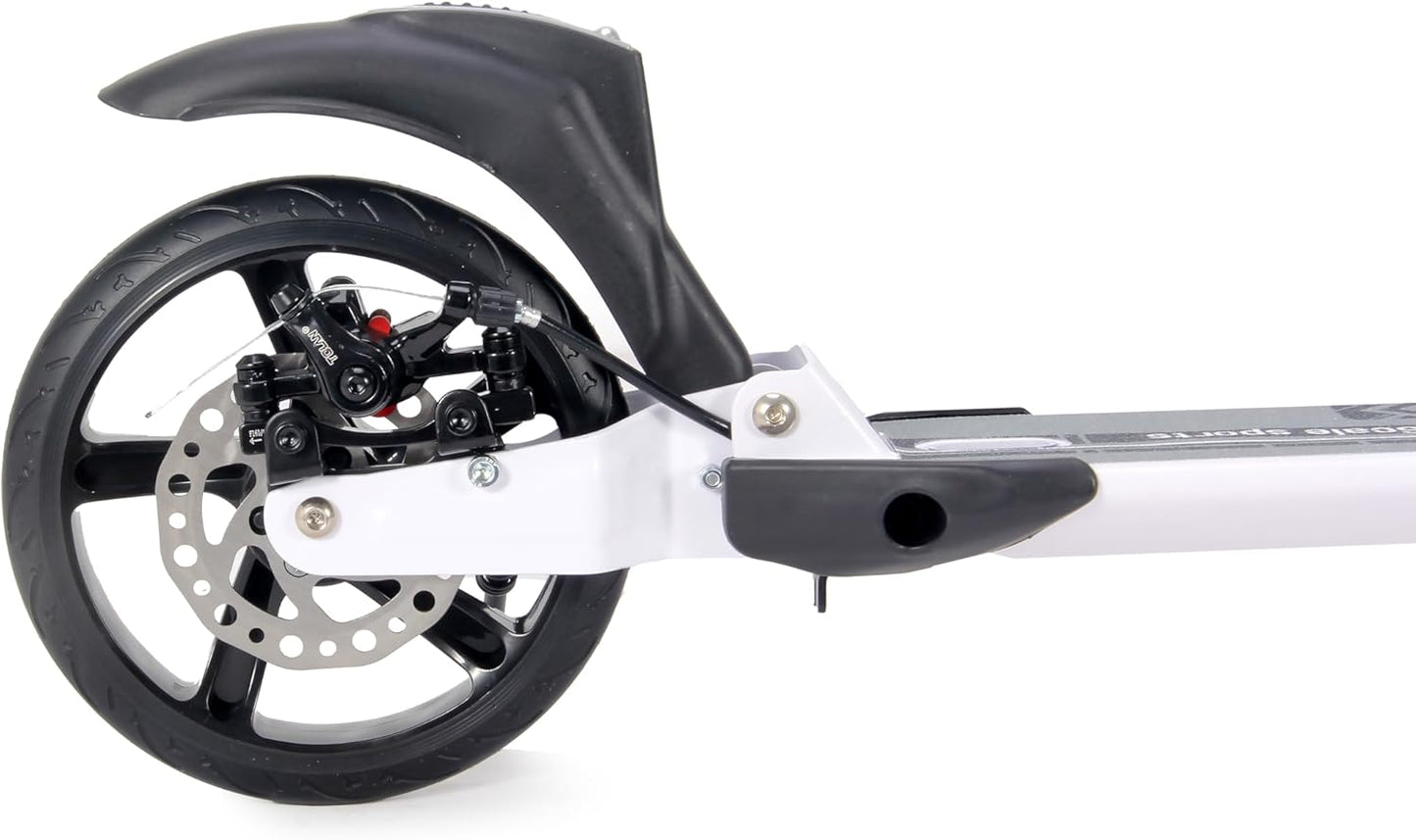 Scale Sports -Two Wheeled Folding 3 size Adjustable Kick Scooter for Kids | White
