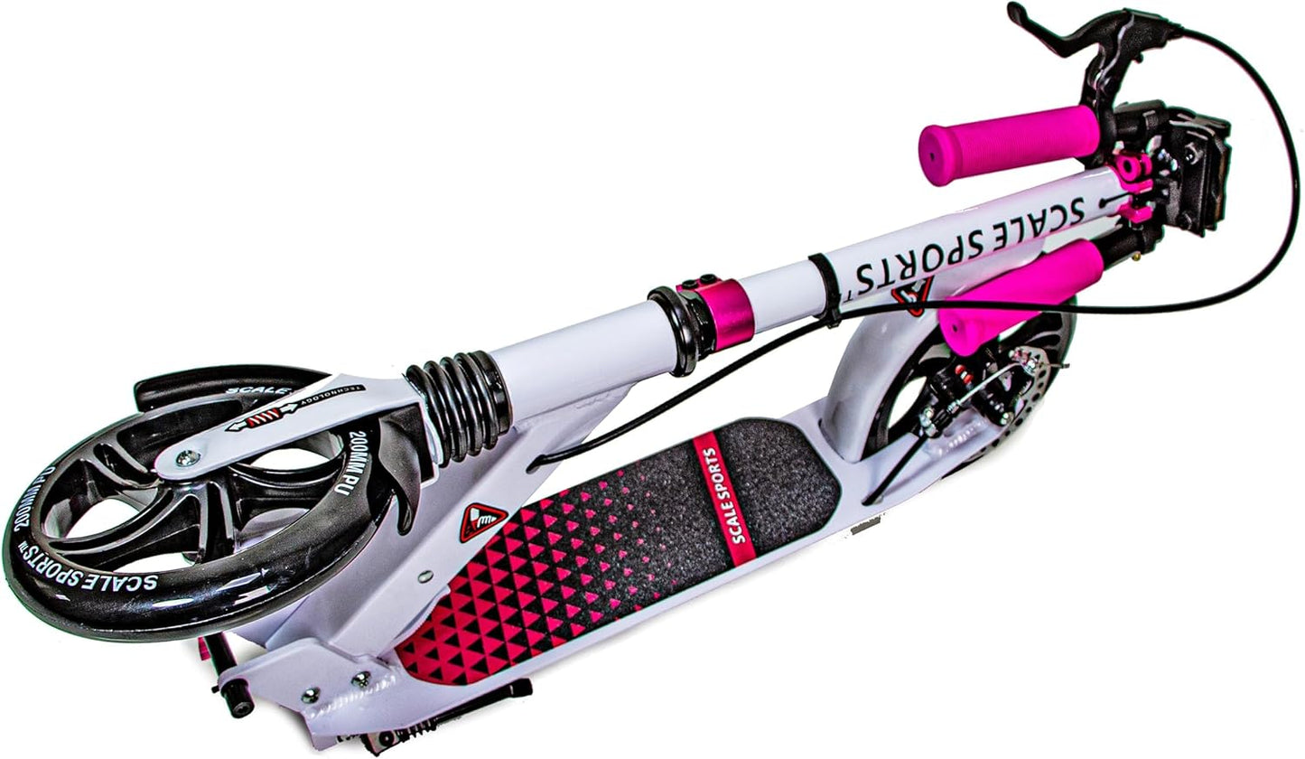 Scale Sports - Folding Kick Scooter for Adults | Pink