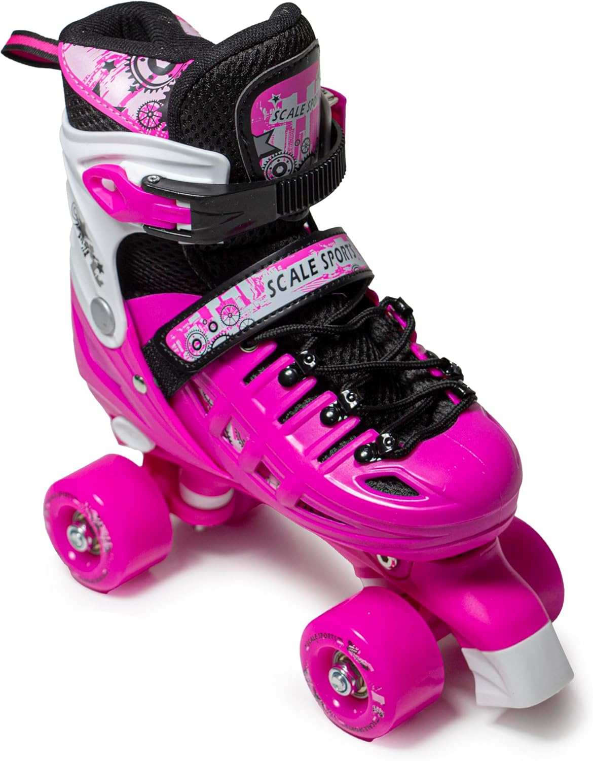 3 sizes Adjustable Quad Roller Skates for boys and girls | Pink