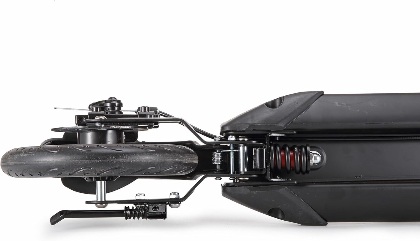 Scale Sports Black Kick Scooter – Folding, Adjustable for Kids & Adults, Disc Brake, Dual Suspension, 200mm Wheels