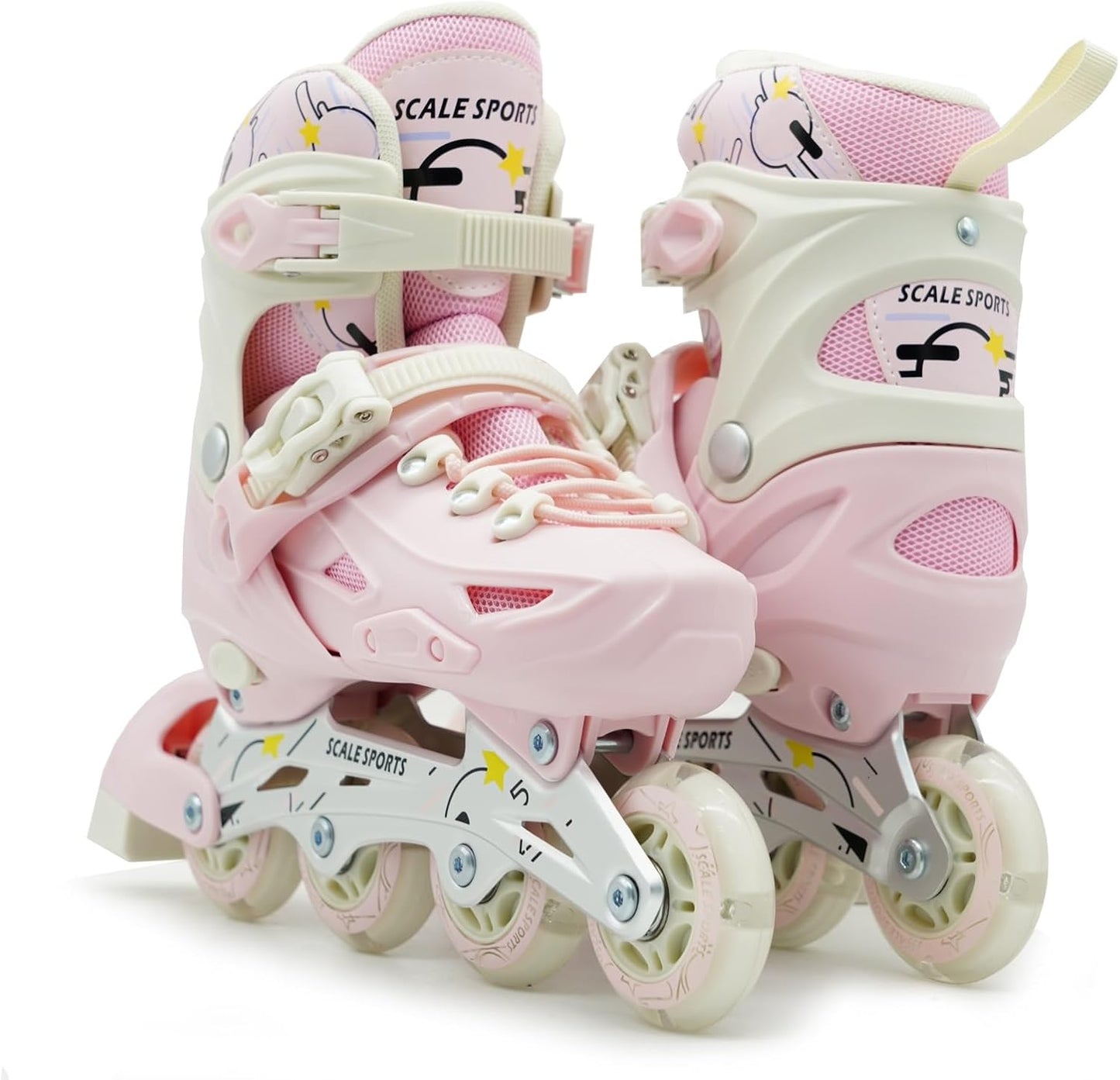 Scale Sports Adjustable Roller Skates with Light-Up Wheels | Pink