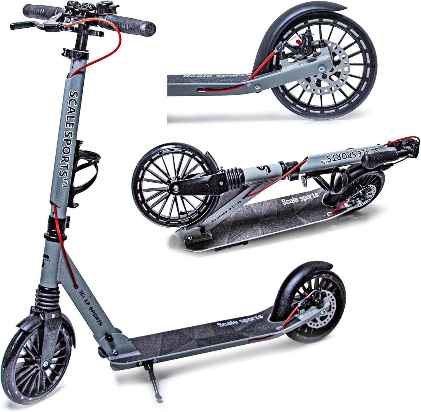 Scale Sports - Folding Kick Scooter for Adults up 100kg | Grey