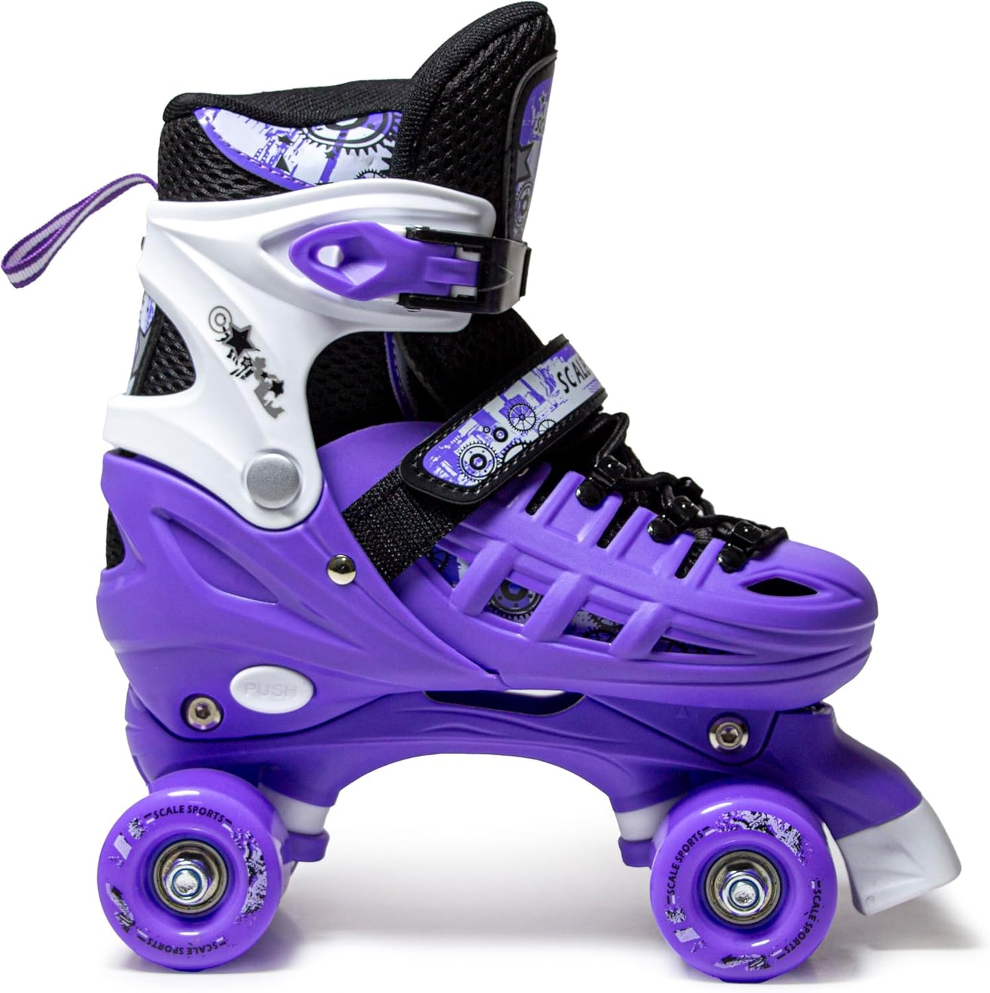 3 sizes Adjustable Quad Roller Skates for boys and girls | Purple