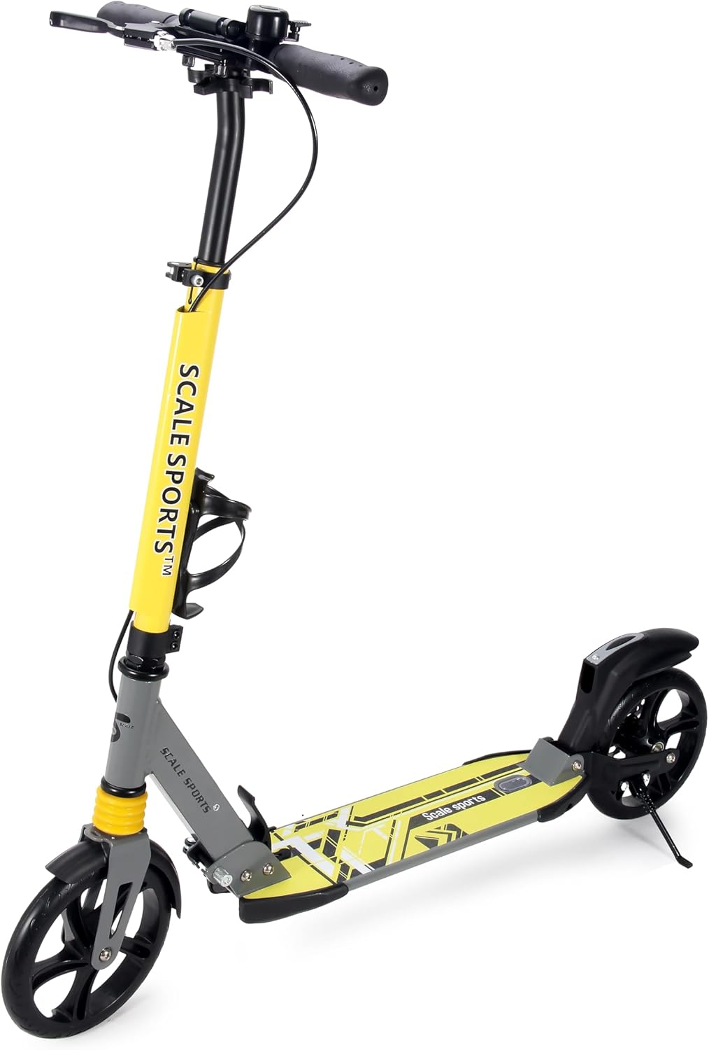 Scale Sports -Two Wheeled Folding 3 size Adjustable Kick Scooter for Kids | Yellow