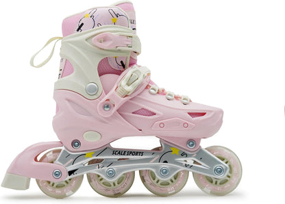 Scale Sports Adjustable Roller Skates with Light-Up Wheels | Pink