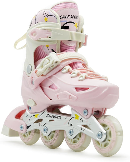 Scale Sports Adjustable Roller Skates with Light-Up Wheels | Pink