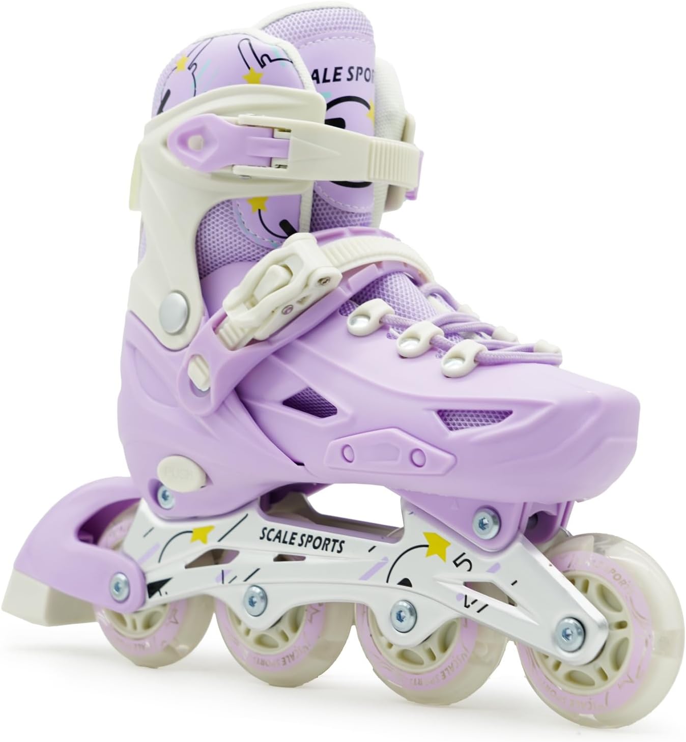 Scale Sports Adjustable Roller Skates with Light-Up Wheels – Kids Inline Roller Skates for Children and Adults Purple