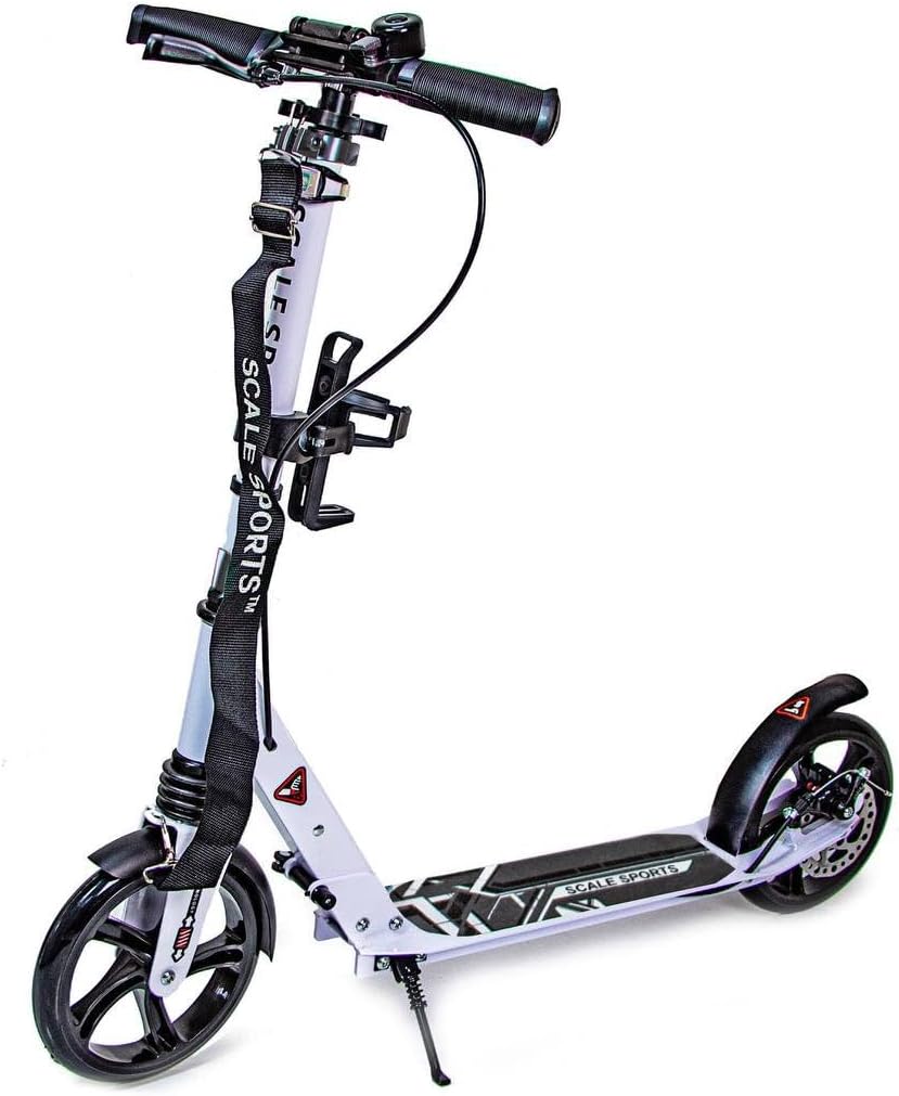 Scale Sports - Folding Kick Scooter for Adults | White