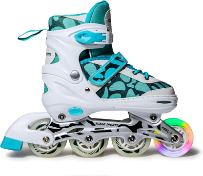 Mint Adjustable Inline Skates for Girls, Teens & Women – Scale Sports 601B | UK C11–7 (EU 30–41