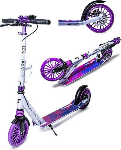 Scale Sports - Folding Kick Scooter for Adults up 100kg | Purple