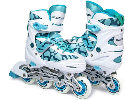 Mint Adjustable Inline Skates for Girls, Teens & Women – Scale Sports 601B | UK C11–7 (EU 30–41