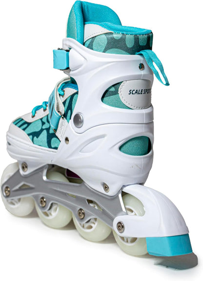 Mint Adjustable Inline Skates for Girls, Teens & Women – Scale Sports 601B | UK C11–7 (EU 30–41
