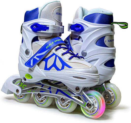Purple Adjustable Inline Skates for Girls, Teens & Women – Scale Sports 601B | UK C11–7 (EU 30–41