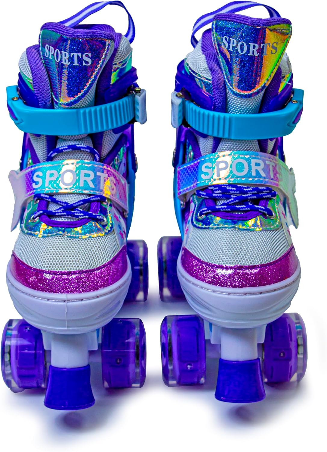Scale Sports Girls' Mermaid Tail Roller Skates for Girls & Toddlers, Beginner Adjustable Skates with Light Up Wheels | Purple