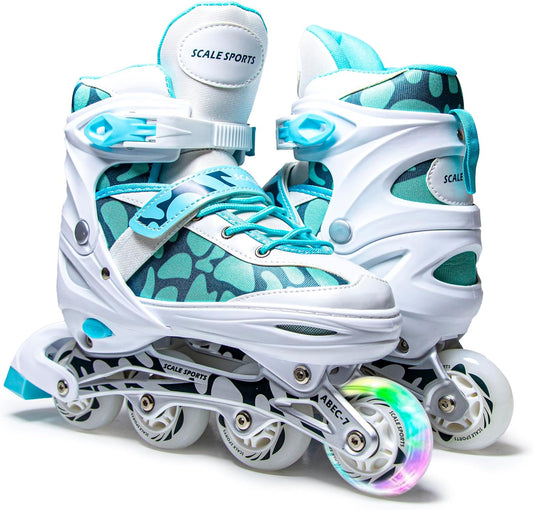 Mint Adjustable Inline Skates for Girls, Teens & Women – Scale Sports 601B | UK C11–7 (EU 30–41