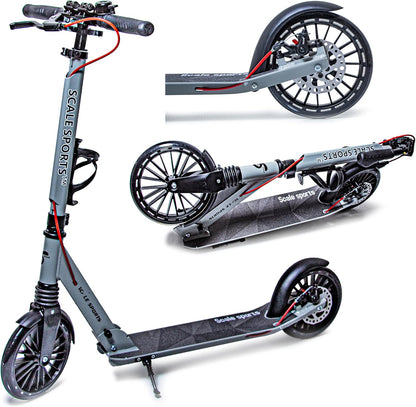 Scale Sports - Folding Kick Scooter for Adults up 100kg | Grey