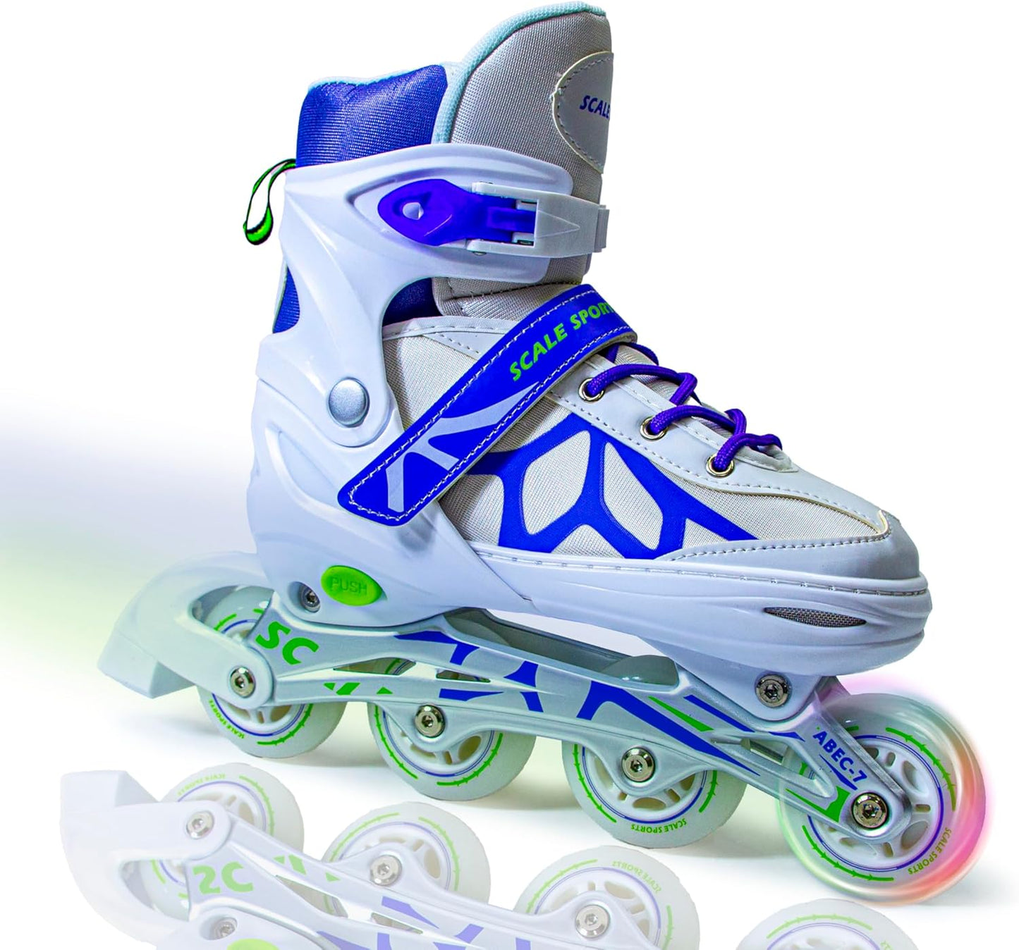Purple Adjustable Inline Skates for Girls, Teens & Women – Scale Sports 601B | UK C11–7 (EU 30–41