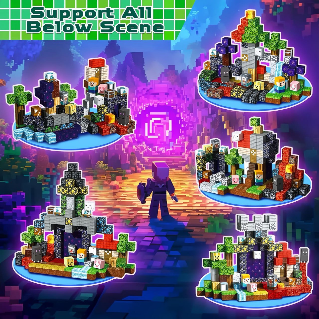 Magnetic Blocks for Kids Magnetic Cubes 300 PCS, Magnetic STEM Building for Kids Boys Girls Age 3+, Construction Toy Adventure Theme Set for Birthday Christmas