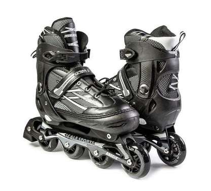 Adjustable Black Inline Skates for Adults & Teens – Scale Sports 0935 (UK 7.5–9.5 | EU 41–44)