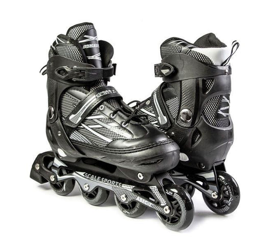 Adjustable Black Inline Skates for Adults & Teens – Scale Sports 0935 (UK 7.5–9.5 | EU 41–44)