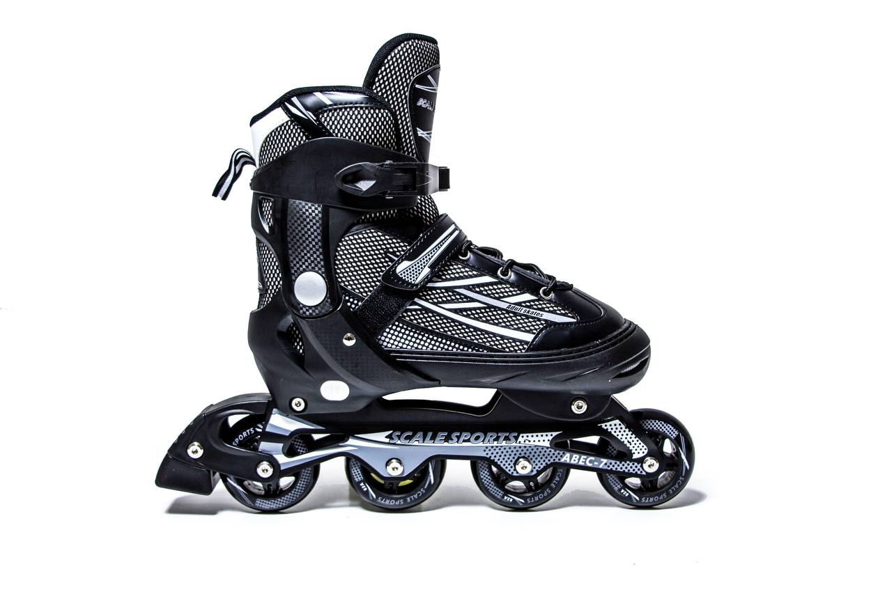 Adjustable Black Inline Skates for Adults & Teens – Scale Sports 0935 (UK 7.5–9.5 | EU 41–44)